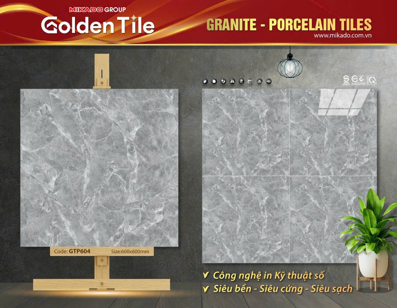 Gạch ốp lát 60x60cm Mikado-5517