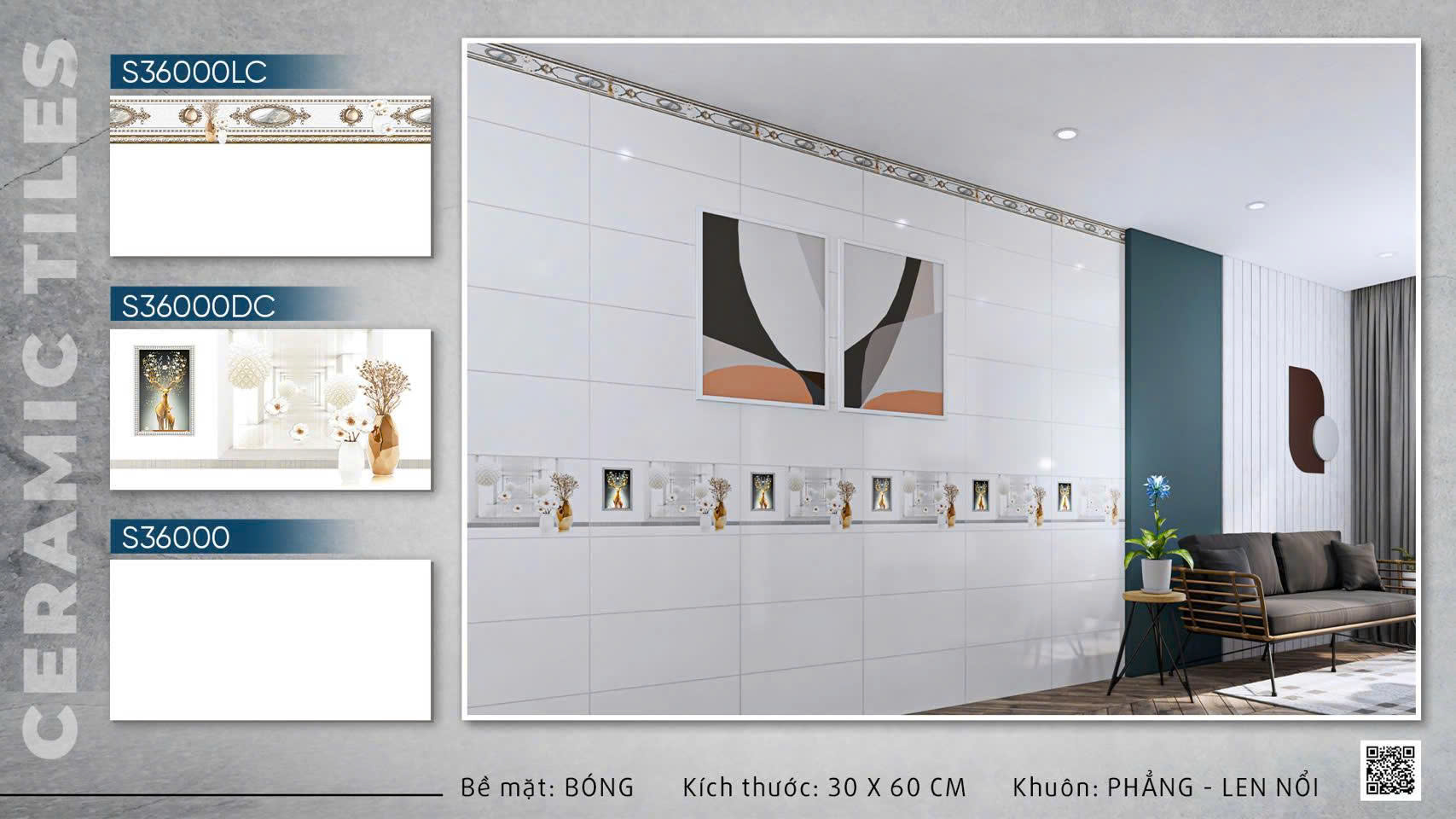 Gạch Ôp Tường 30x60cm thân -5707