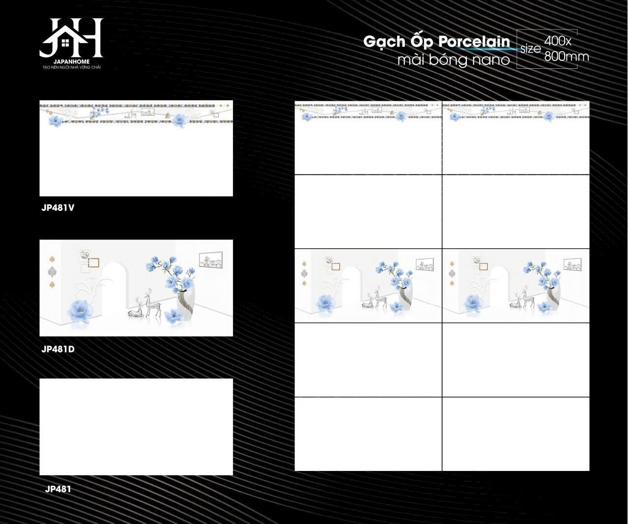 Gạch Ôp Tường 40x80cm thân-viền 481-5772