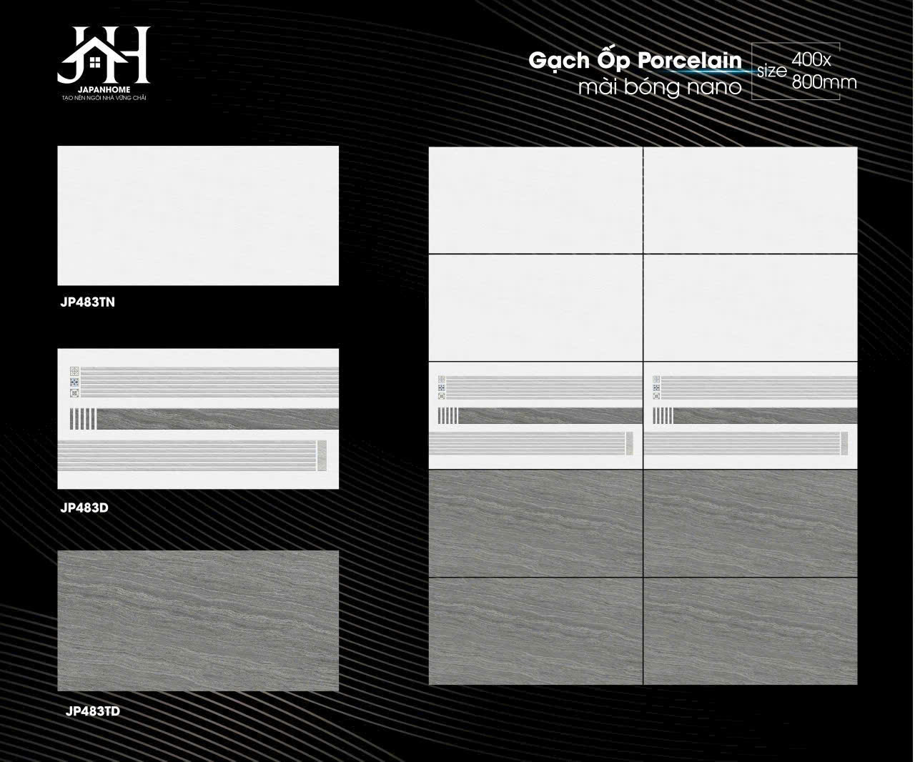 Gạch Ôp Tường 40x80cm đậm-nhạt 483-5774