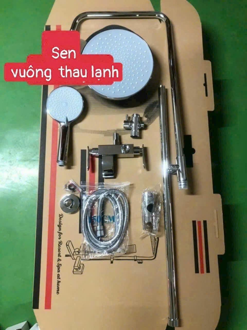 Cây sen tắm vuông thau lạnh-5871