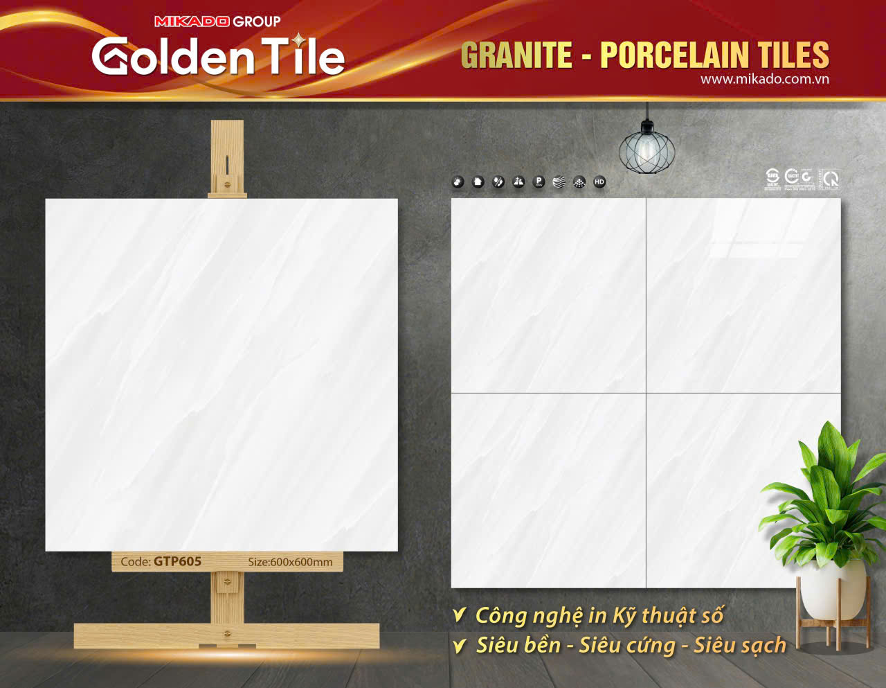Gạch Lát Nền 60x60cm 6055-4720