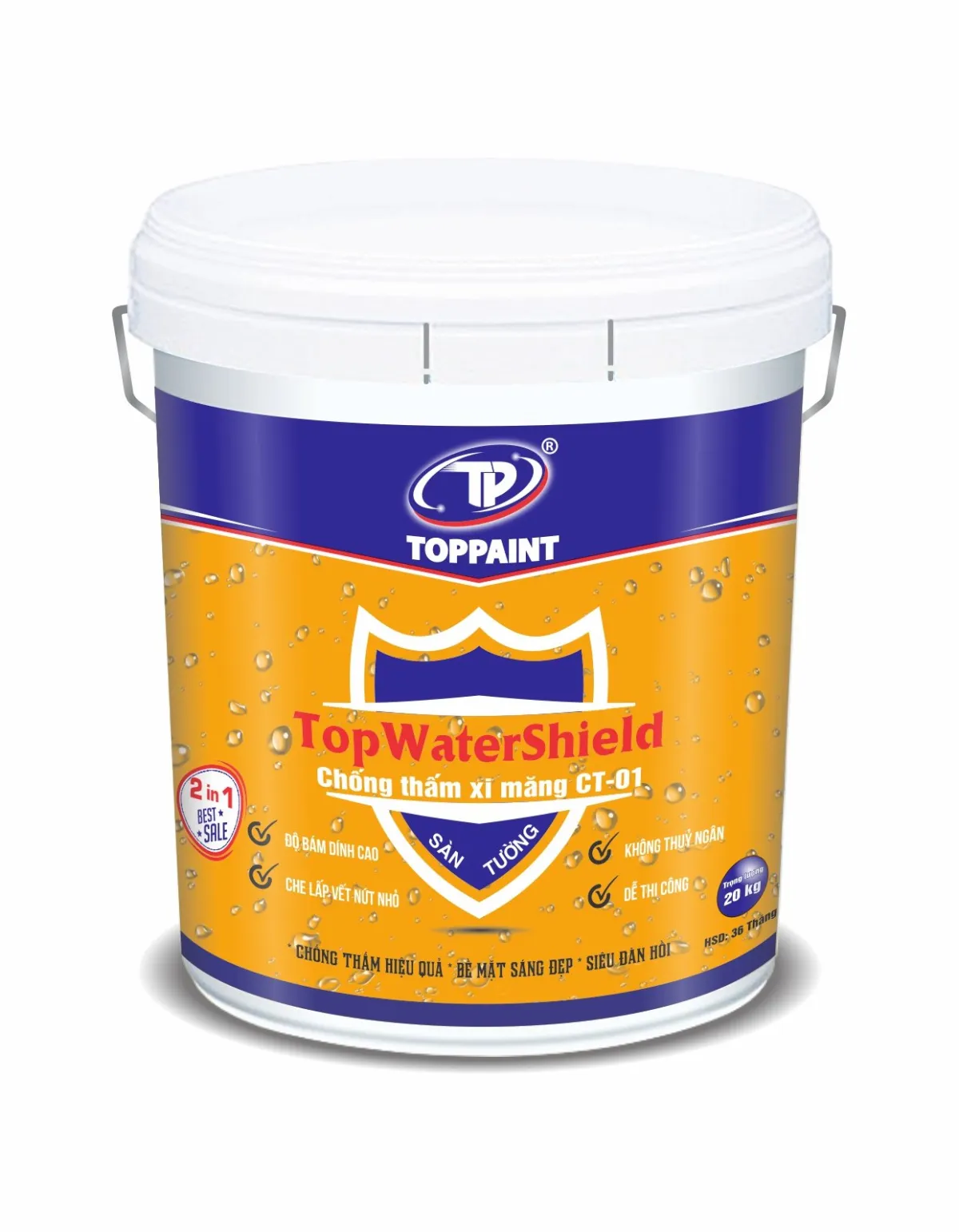 Chống Thấm Xi măng TopWaterShield CT01 Sàn Và Tường 1kg-2588