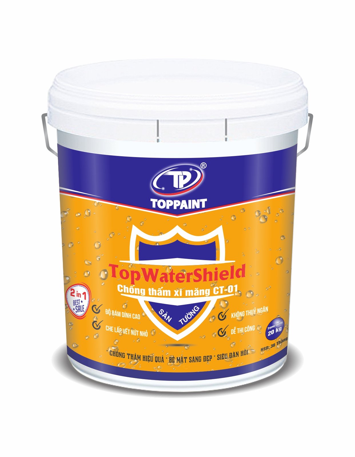 Chống Thấm Xi măng TopWaterShield CT01 Sàn Và Tường 5kg-2584