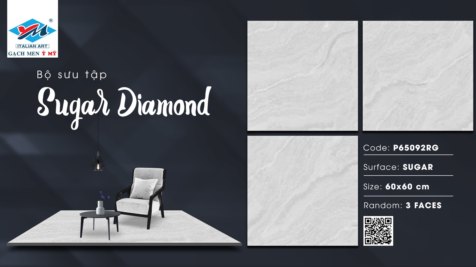 Gạch lát nền 60x60cm Ý MỸ -1748