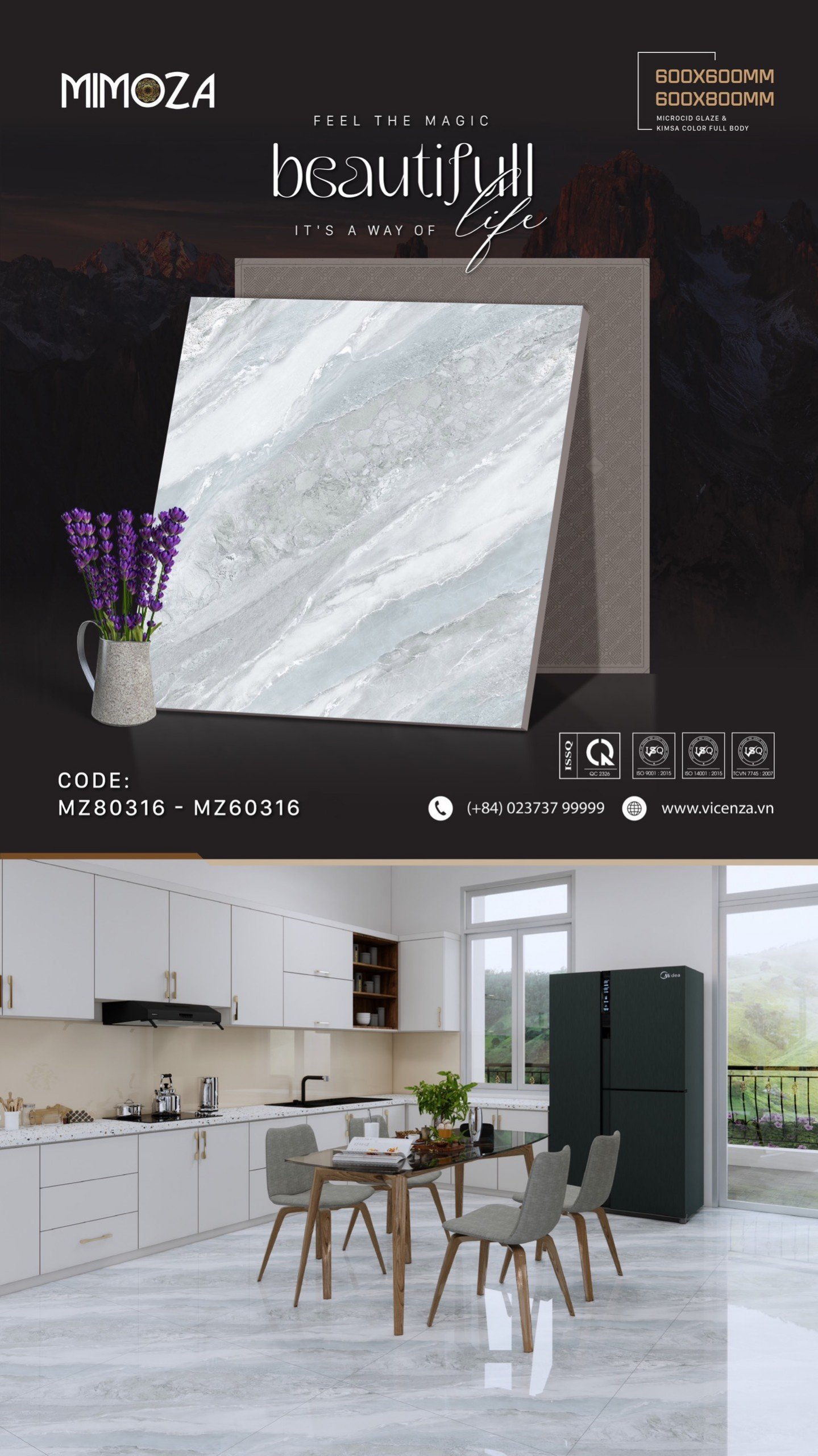 Gạch lát nền 80x80 MIMOZA-1621