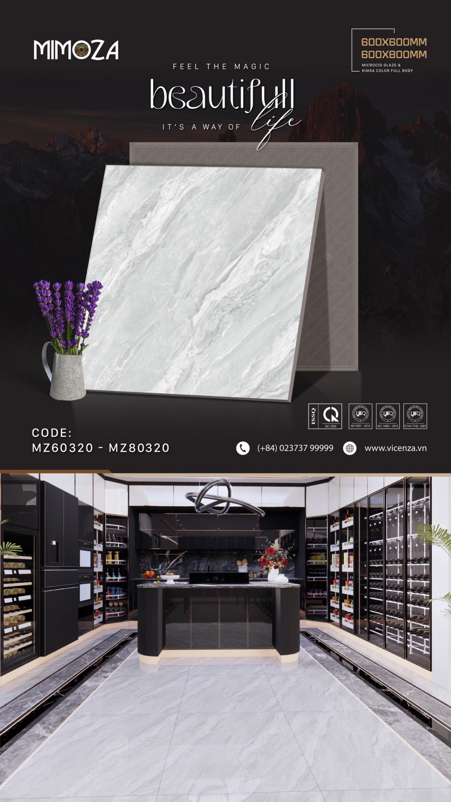 Gạch lát nền 80x80cm MIMOZA-1611