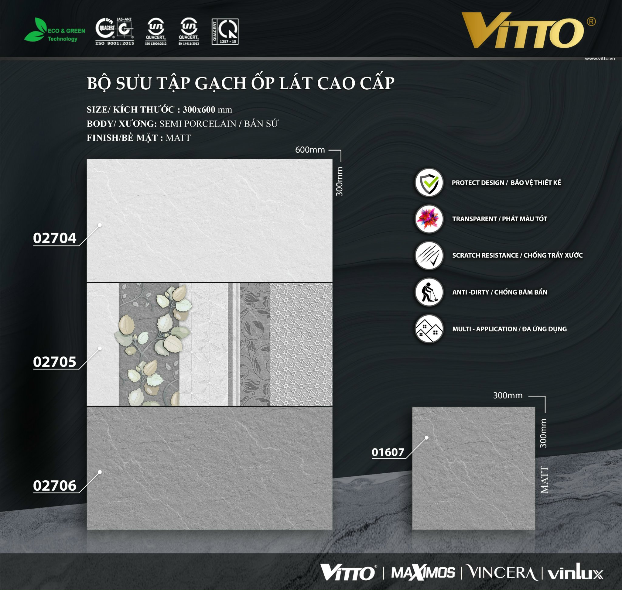 Gạch ốp tường 30x60 VITTO-1480