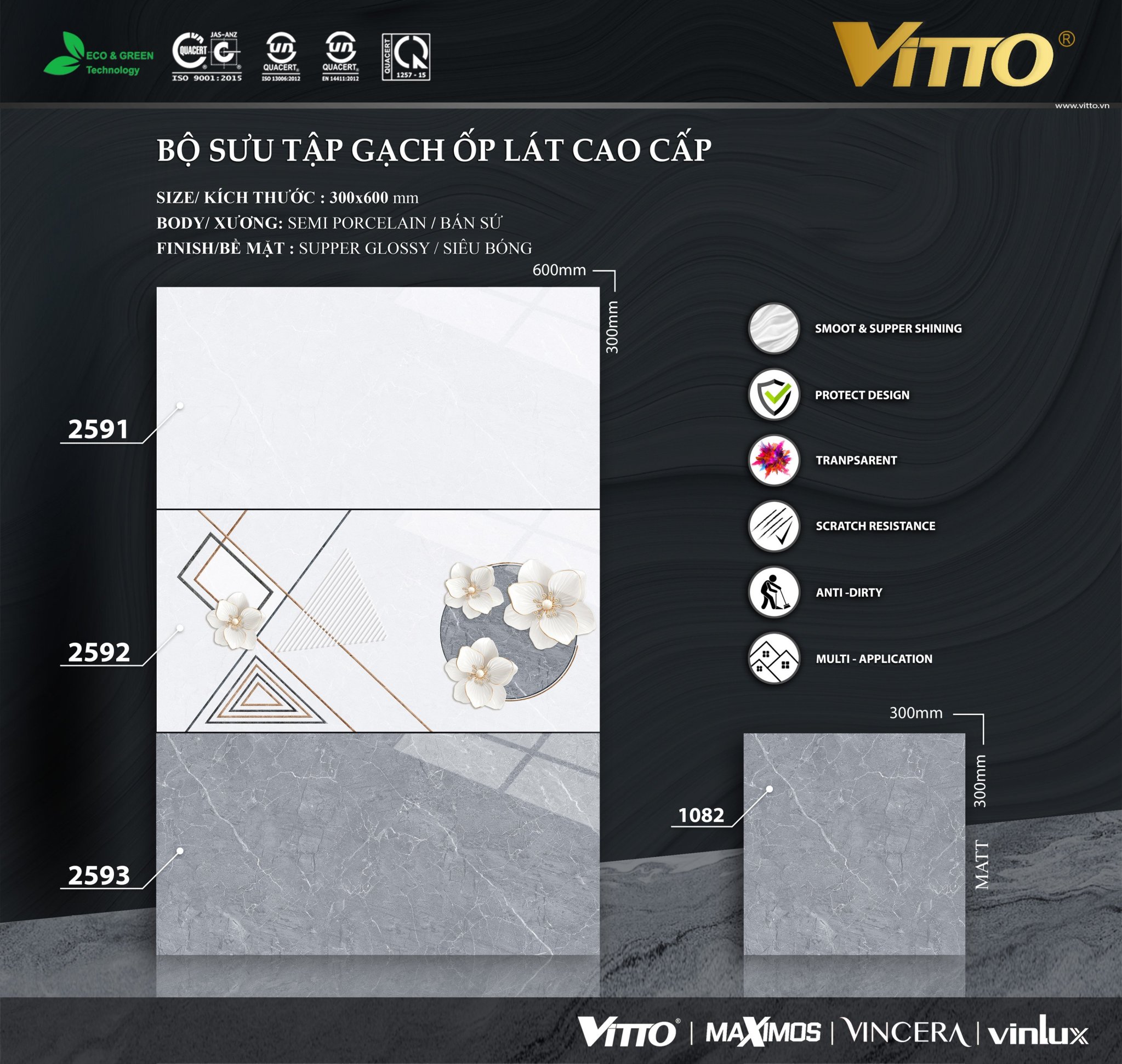 Gạch ốp tường 30x60 VITTO-1505