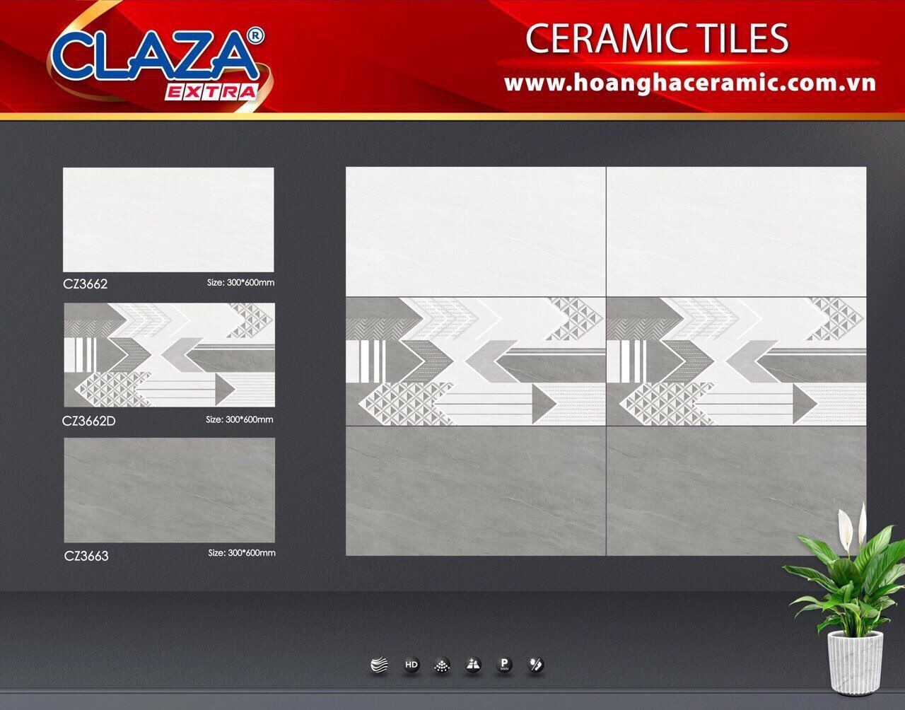 Gạch ốp tường 30x60cm CLAZA-1674